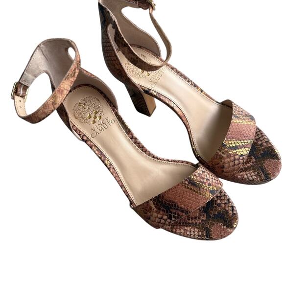 NEW Vince Camuto Sathina Multi Snake Open Ankle Strap Pumps Sandal - Picture 1 of 4